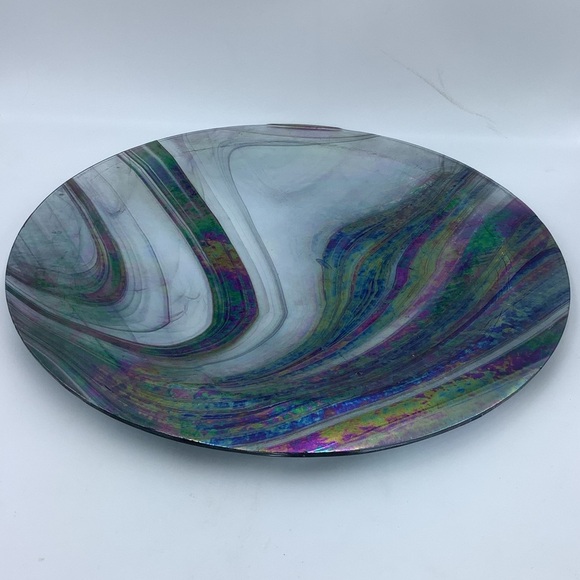 Swirled Art Glass 13” Round Plate/Platter - Picture 1 of 16